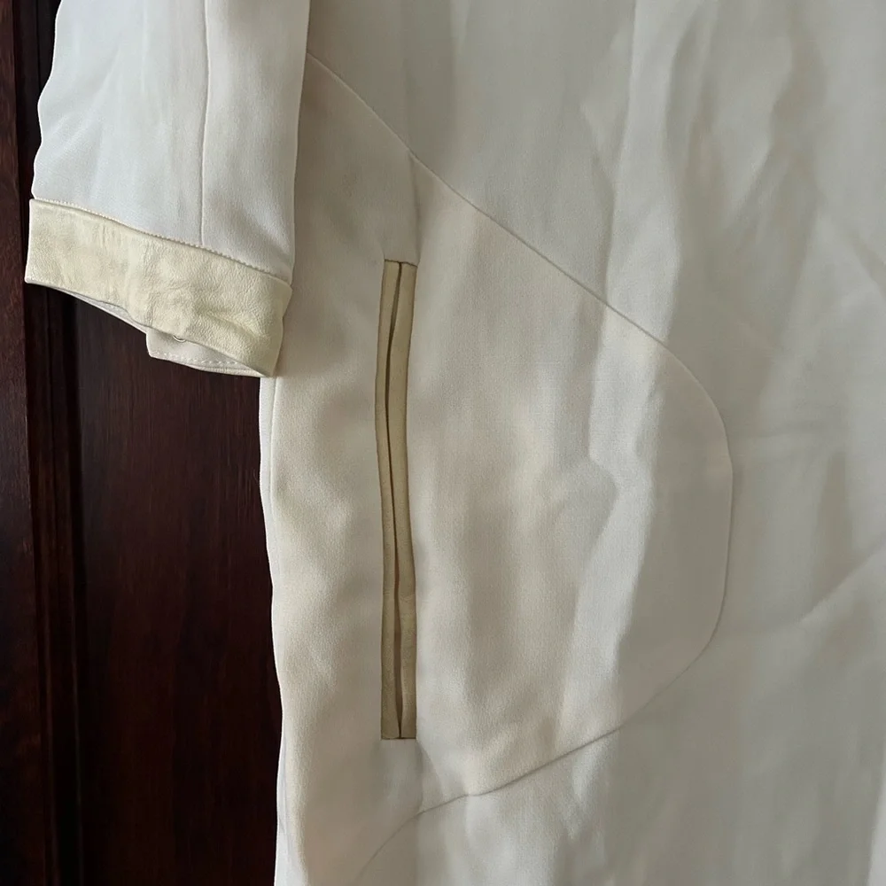 Elegant Rag and Bone Ivory leather accent Sheath Dress - Picture 2 of 7
